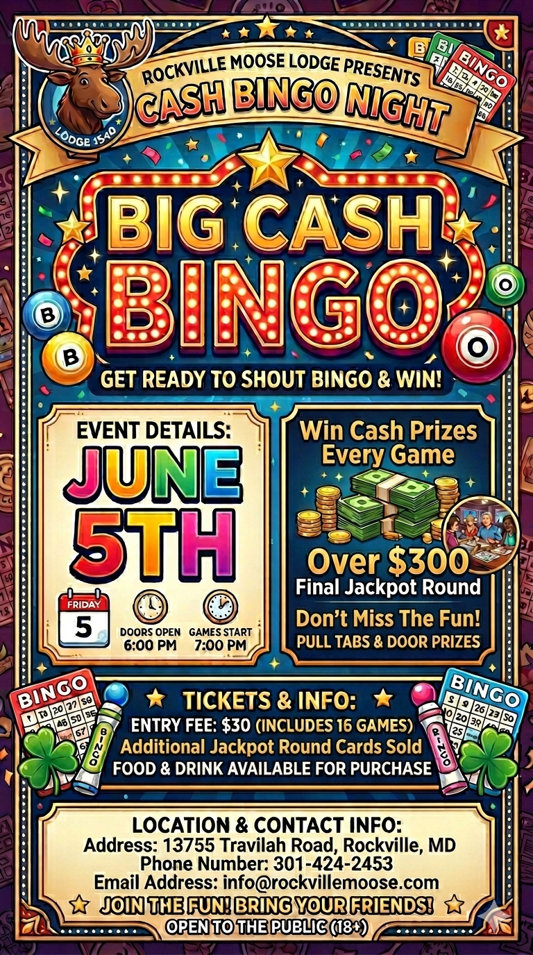 BINGO Rockville Moose Lodge
