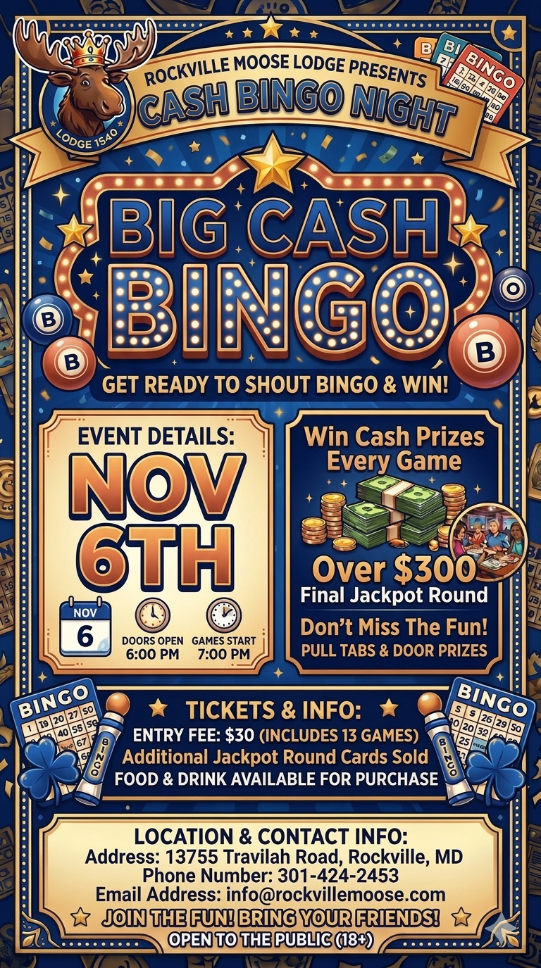 BINGO Games Rockville Moose
